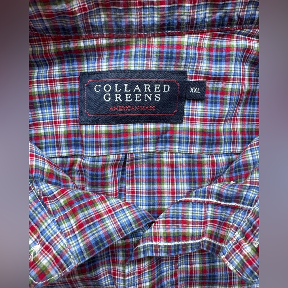 COLLARD GREENS Men’s Plaid Shirt XXL Made in the USA